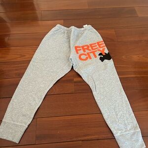 freecity women’s Gray and Orange sweatpants